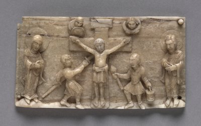 Plakett fra et bærbart alter som viser korsfestelsen, 1050-1100. av Unbekannt