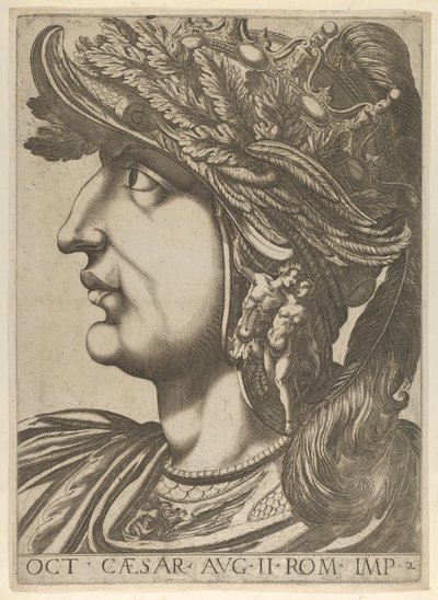 Plate 2: Octavian i profil til venstre, fra 