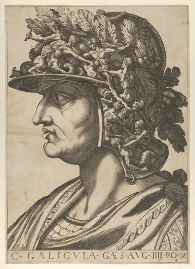 Plate 4: Caius i profil vendt mot venstre, fra 'The Twelve Caesars', 1610-40. av Unbekannt