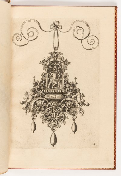 Plate 4, fra Bullar Necklaces og Artificial Icones fra John Collaerts siste verk (Designs for Necklaces, Pendants and Earrings of the Highest Skill, the Final Work av John Collaert) av Unbekannt