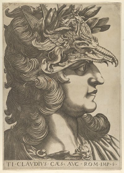 Plate 5: Tiberius Claudius i profil til høyre, fra 
