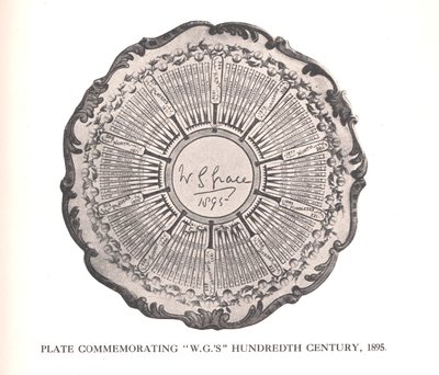 Plate til minne om WG Graces hundre århundre, 1895 1912 av Unbekannt