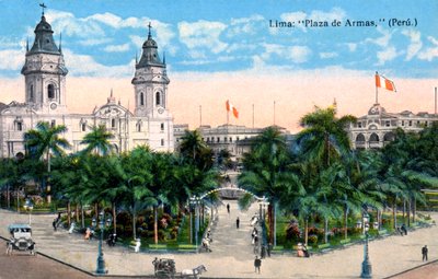 Plaza de Armas, Lima, Peru, tidlig på 1900-tallet av Unbekannt