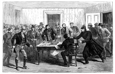 Politiangrep mot National Rent Offices i Loughrea, Irland, 1887 av Unbekannt