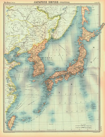Politisk kart over det japanske imperiet, tidlig på 1900-tallet av Unbekannt