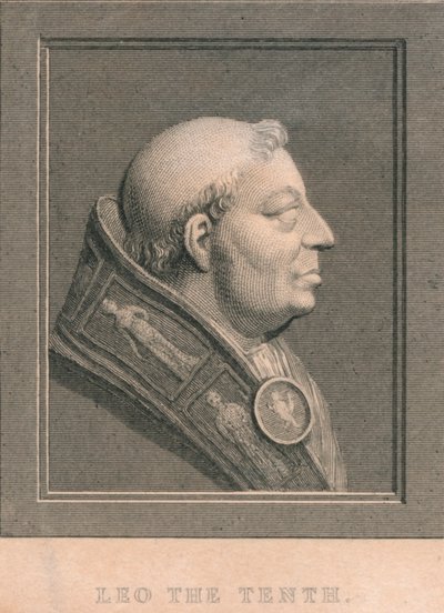 Pave Leo X 1475-1521, født Giovanni di Lorenzo de Medici, c1830 av Unbekannt