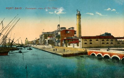 Port-Said - Panoramautsikt over kaien, c1918-c1939. av Unbekannt