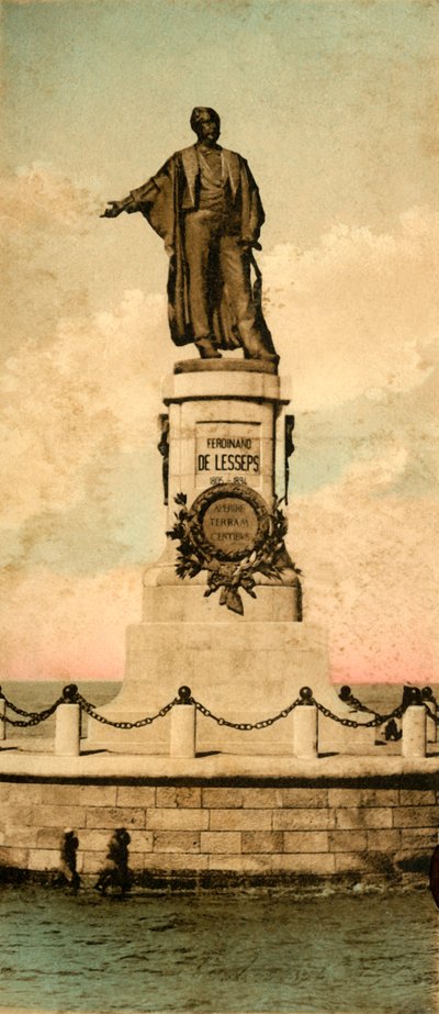 Port Said. - Statue av Ferdinand de Lesseps, c1918-c1939. av Unbekannt