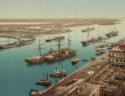 Port Said, Suez, c.1900 (colour photochrom) av Unbekannt