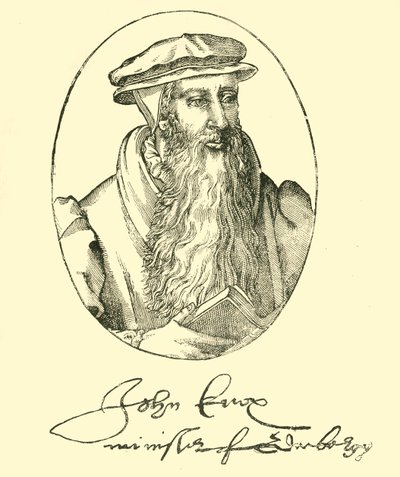 Portrett og autograf av John Knox, c1550-1560, 1890. av Unbekannt