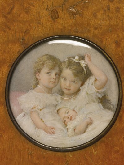 Portrettminiatyr av storhertuginnene Olga, Tatiana og Maria av Russland, ca. 1900 av Unbekannt