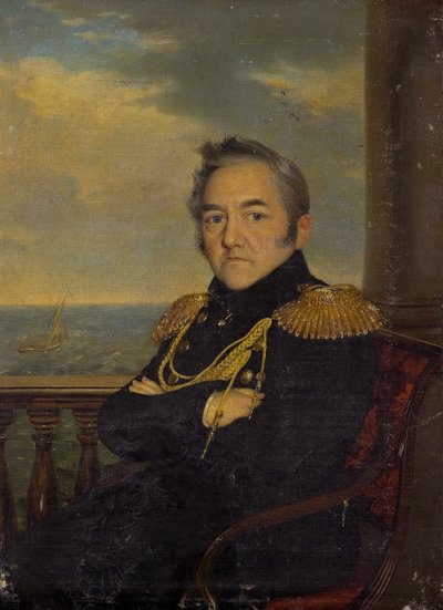 Portrett av admiral Mikhail Lazarev 1788-1851, midten av 1800-tallet av Unbekannt