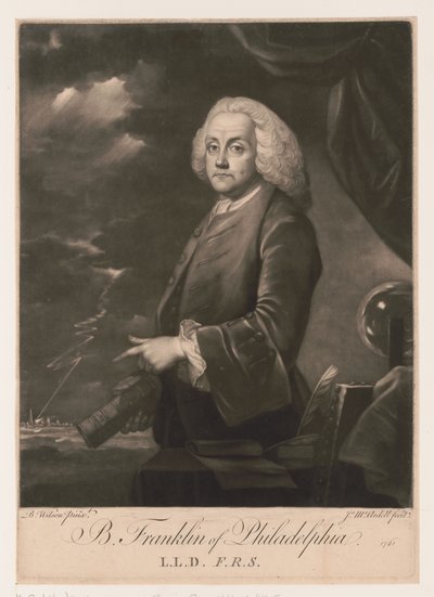 Portrett av Benjamin Franklin (1706-1790) av Unbekannt