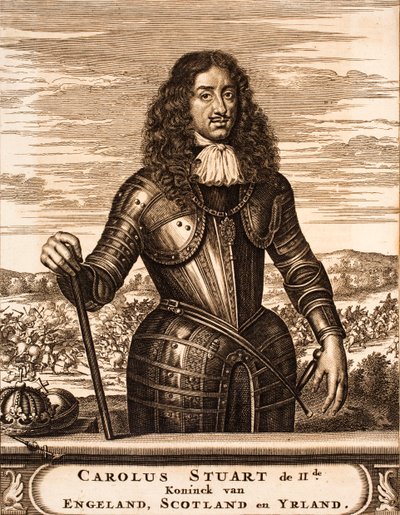 Portrett av Charles II av England 1630-1685 Fra: Krigsscene, 1675. av Unbekannt
