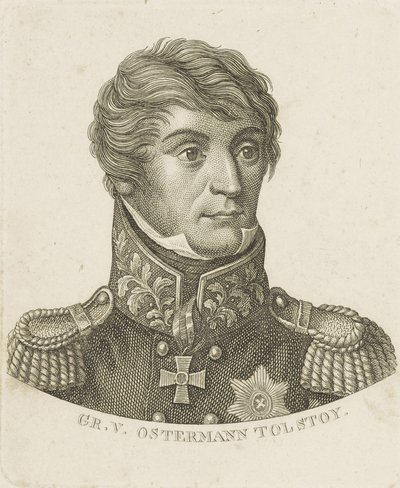 Portrett av grev Alexander Ivanovich Ostermann-Tolstoj 1772-1857, ca. 1800. av Unbekannt