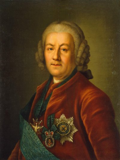Portrett av grev Alexey Petrovich Bestuzhev-Ryumin 1693-1766, etter 1757 av Unbekannt
