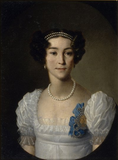 Portrett av grevinne Anna Alexeyevna Orlova av Chesma 1785-1848, tidlig på 1800-tallet. av Unbekannt