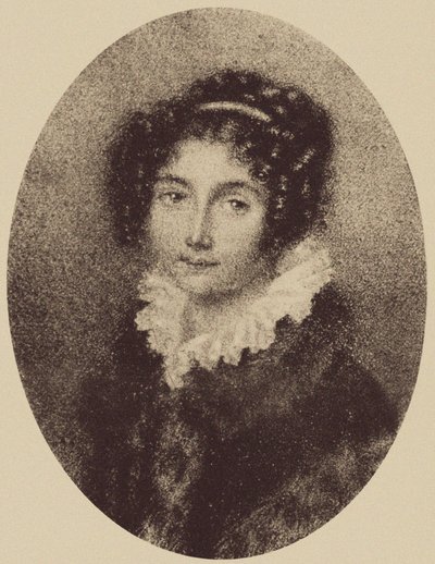 Portrett av grevinne Josephine Deym av Stritetz, født Brunsvik de Korompa 1779-1821, ca. 1800. av Unbekannt