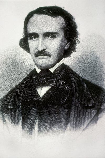 Portrett av Edgar Allan Poe (1809-1849), amerikansk forfatter. Gravering av 1800-tallet. av Unbekannt