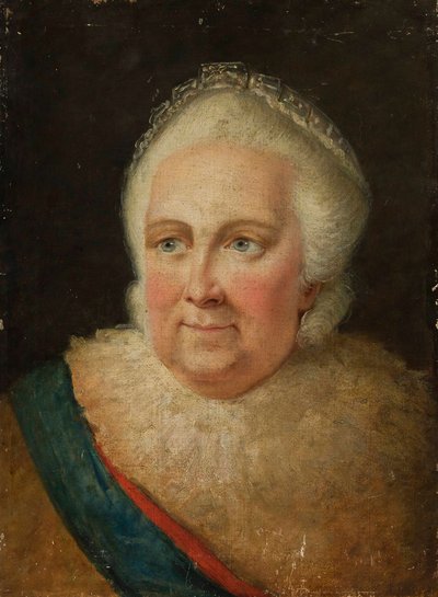 Portrett av keiserinne Catherine II 1729-1796, slutten av 1790-tallet. av Unbekannt