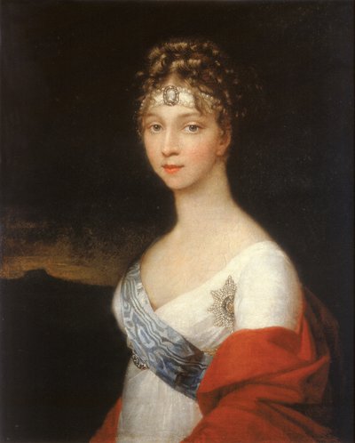 Portrett av keiserinne Elizabeth Alexeievna, prinsesse Louise av Baden 1779-1826, etter 1806 av Unbekannt