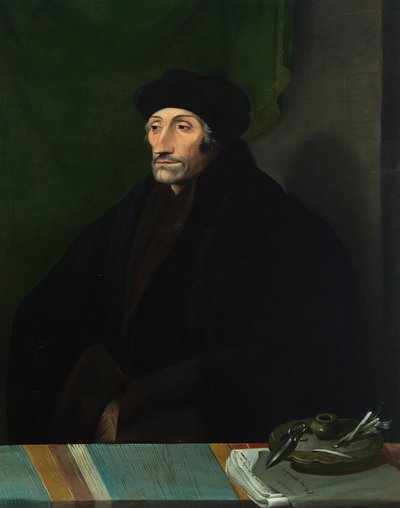 Portrett av Erasmus av Rotterdam 1467-1536, 1500-tallet. av Unbekannt