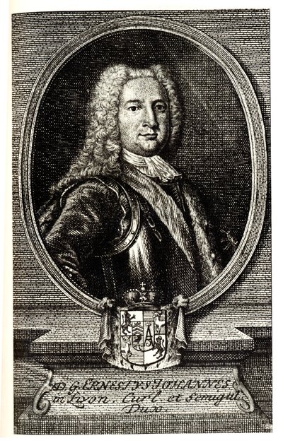 Portrett av Ernst Johann von Biron 1690-1772, hertug av Kurland og Semigallia og regent av det russiske imperiet av Unbekannt