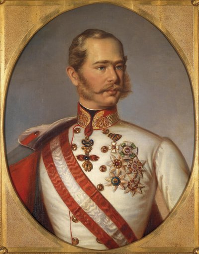 Portrett av Franz Joseph I av Østerrike, ca 1855 av Unbekannt