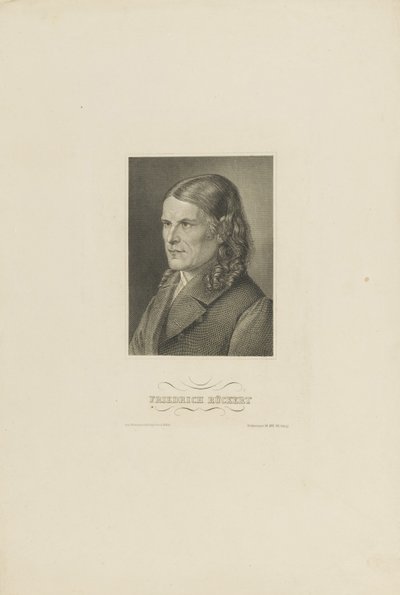 Portrett av Friedrich Rückert 1788-1866, ca 1845. av Unbekannt