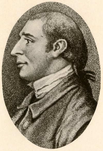 Portrett av Gouverneur Morris, med glatt hår og grisehalekø, c1780, 1937. av Unbekannt