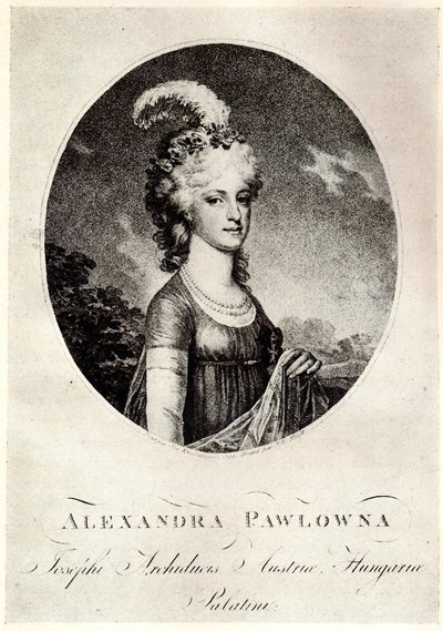 Portrett av storhertuginne Alexandra Pavlovna 1783-1801, tidlig på 1800-tallet. av Unbekannt