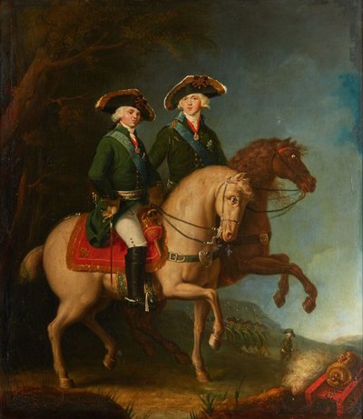 Portrett av storhertugene Alexander Pavlovich og Constantine Pavlovich, 1795. av Unbekannt