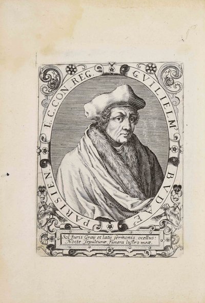 Portrett av Guillaume Budé 1467-1540, 1627. av Unbekannt