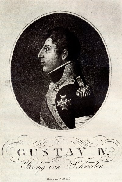 Portrett av Gustav IV Adolf av Sverige, tidlig på 1800-tallet. av Unbekannt
