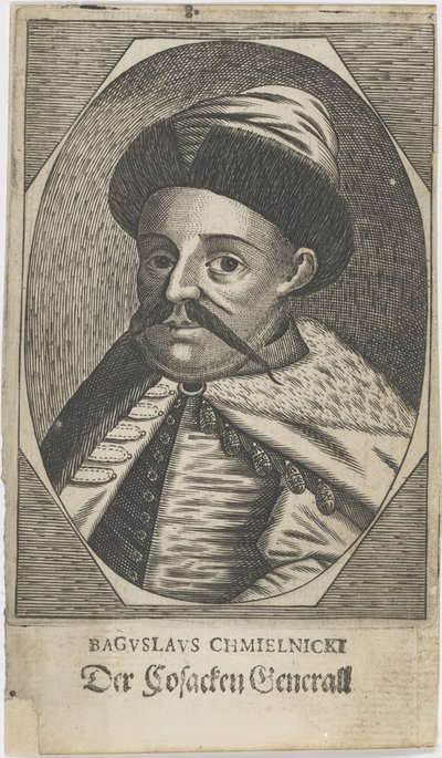 Portrett av Hetman Bohdan Khmelnytsky 1595-1657, etter 1650. av Unbekannt