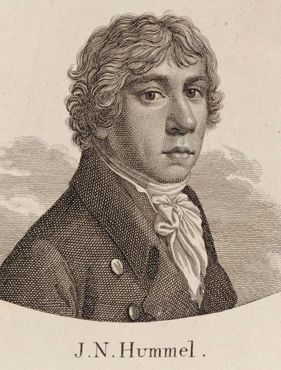 Portrett av Johann Nepomuk Hummel 1778-1837. av Unbekannt