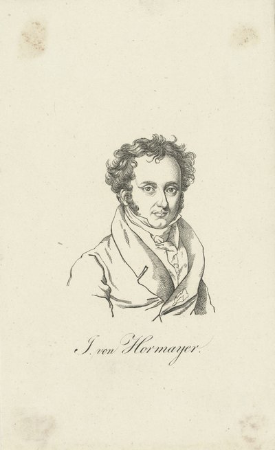 Portrett av Joseph Hormayr, Baron zu Hortenburg 1781-1848. av Unbekannt