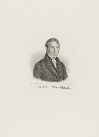 Portrett av Louis Spohr 1784-1859, ca. 1830-1840. av Unbekannt