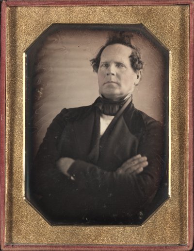 Portrett av en mann som lener seg bort fra kamera, sent på 1840-tallet. av Unbekannt