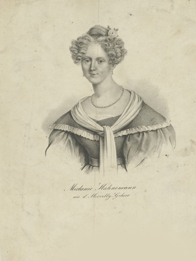 Portrett av Mélanie dHervilly Gohier Hahnemann 1800-1878, 1830-1835. av Unbekannt