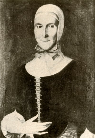 Portrett av fru Elisabeth Boehler i den moraviske bosetningen, Pennsylvania, 1787, 1937. av Unbekannt