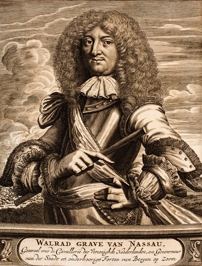 Portrett av prins Walrad av Nassau-Usingen 1635-1702 Fra: Krigsscene, 1675. av Unbekannt