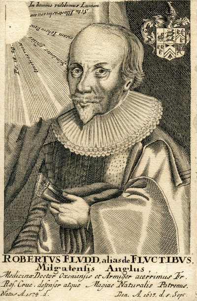 Portrett av Robert Fludd 1574-1637, 1600-tallet av Unbekannt
