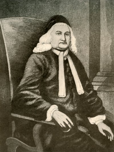 Portrett av Samuel Sewall, i periwig og lang frakk, c1700-1720, 1937. av Unbekannt