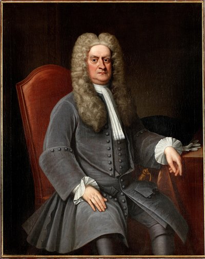Portrett av Sir Isaac Newton 1642-1727, ca. av Unbekannt
