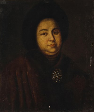 Portrett av Tsarina Evdokiya Feodorovna Lopukhina 1669-1731, kona til tsar Peter I av Russland, 1 av Unbekannt