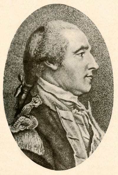 Portrett av Washington, hentet fra livet, viser hår i grisehalekø, c1770, 1937. av Unbekannt