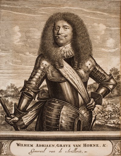 Portrett av Willem Adriaan II van Horne 1633-1694 Fra: Krigsscene, 1675. av Unbekannt