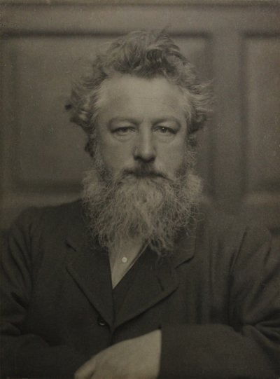 Portrett av William Morris 1834-1896, ca. 1886. av Unbekannt