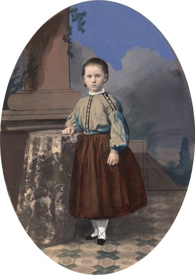 Portrett av en jente, 1860-tallet. av Unbekannt